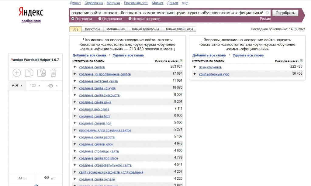 Для исключения не нужных слов используется оператор минус Для исключения не нужных слов используется оператор минус